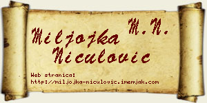 Miljojka Niculović vizit kartica